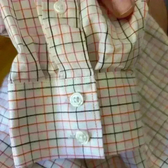 Lands' End Plaid Print Supima No Iron Shirt - Picture 6 of 7